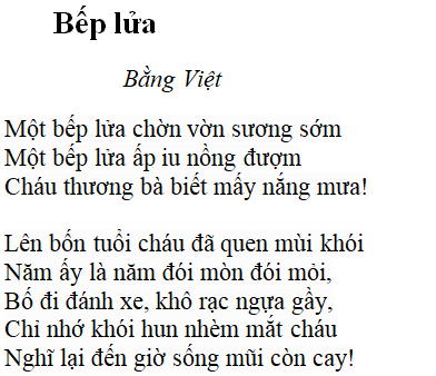 Bài Thơ Bếp Lửa - Bằng Việt