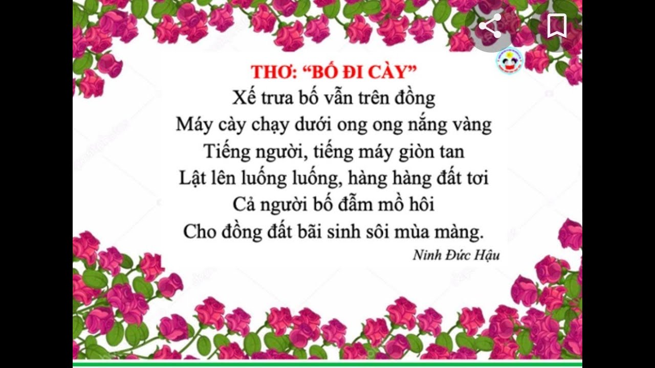 Bài thơ Bố đi cày