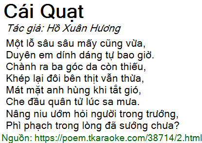 Bài thơ Cái Quạt của Hồ Xuân Hương