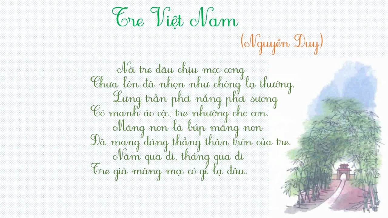 Bài thơ Cây Tre Việt Nam Thép Mới