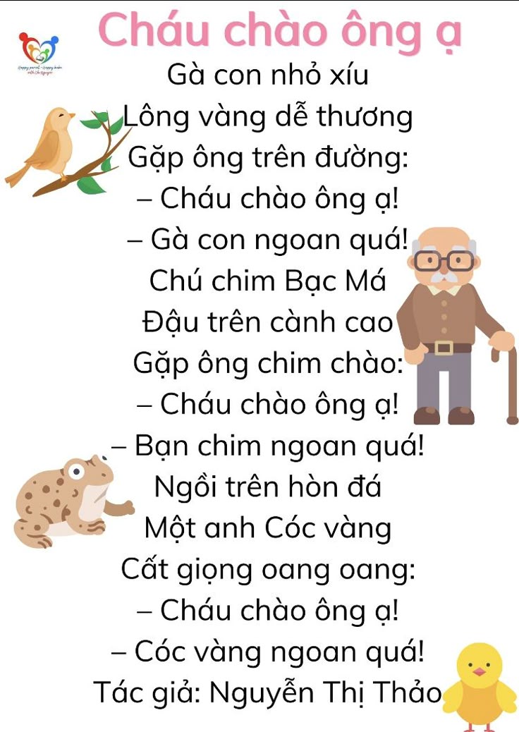 Bài Thơ Cháu Chào Ông Ạ