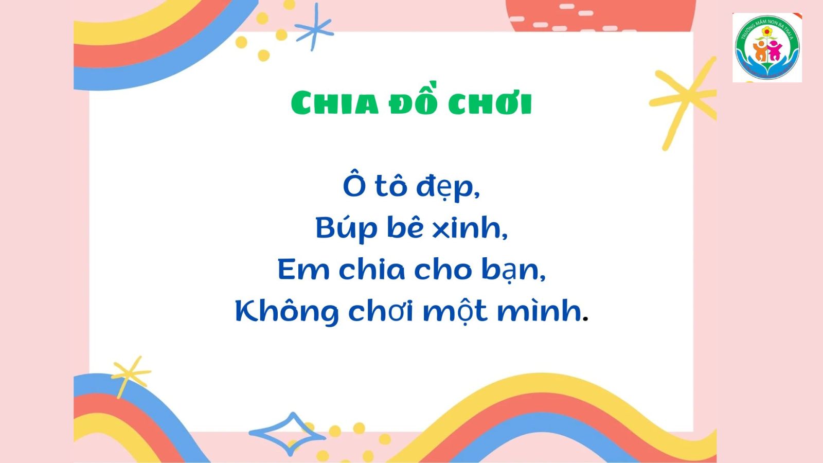 Bài Thơ Chia Đồ Chơi Hay Nhất