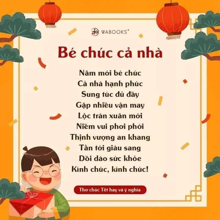 Bài thơ chúc Tết cho bé 2 tuổi