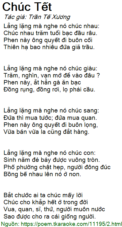 Bài thơ chúc Tết của Tú Xương