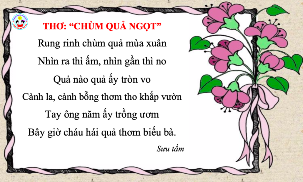 Bài Thơ Chùm Quả Ngọt