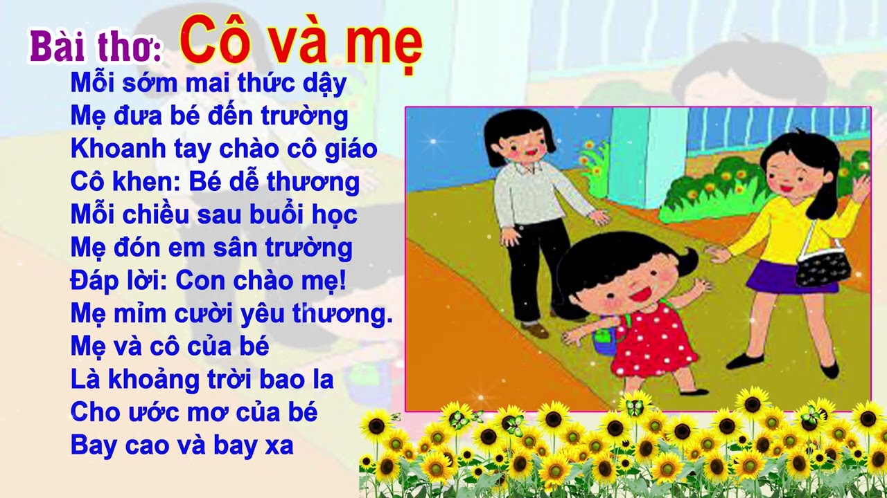 Bài Thơ Cô Và Mẹ Mỗi Sớm Mai Thức Dậy