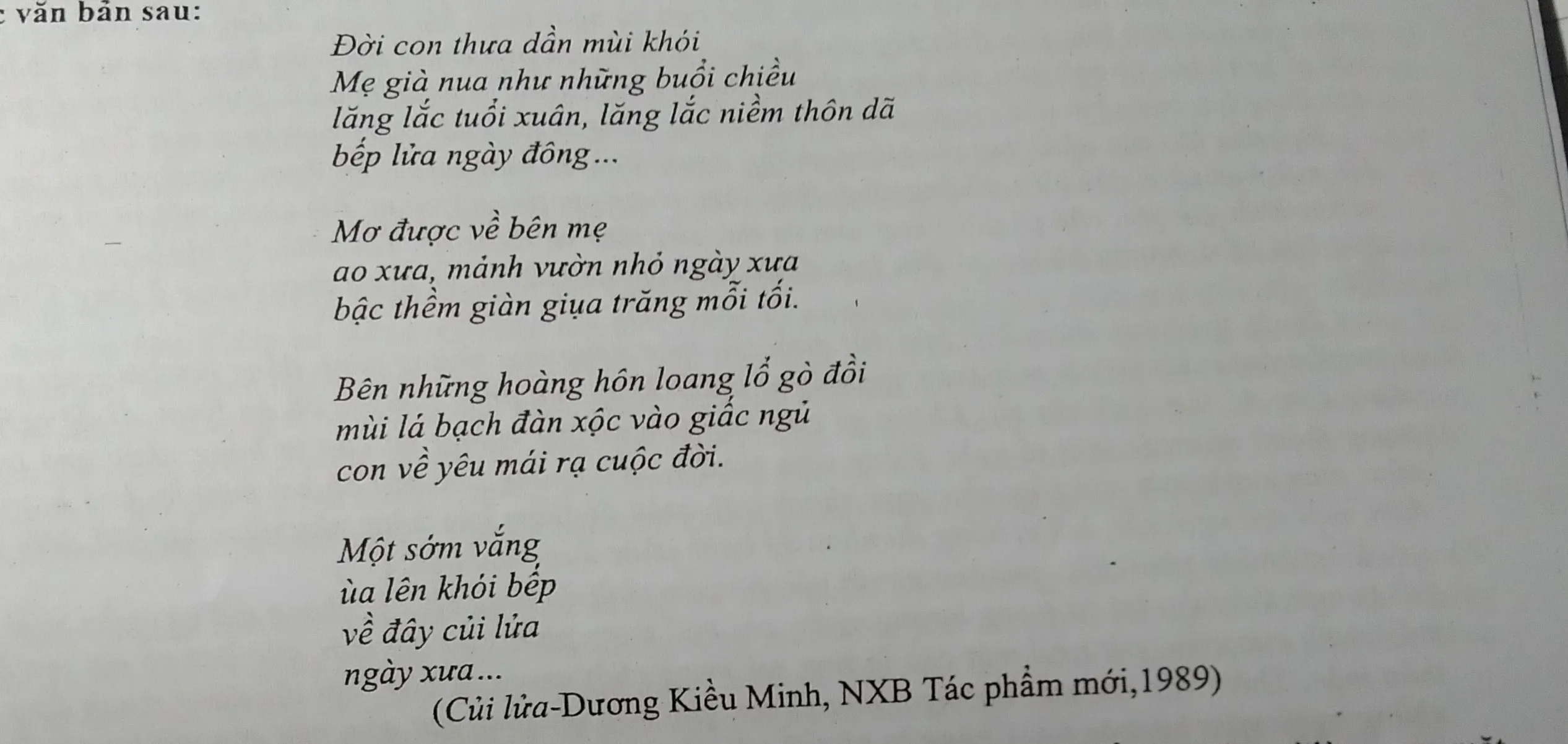 Bài Thơ Củi Lửa - Cảm xúc và Hình ảnh