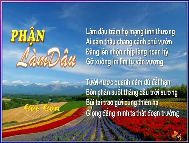 Bài Thơ Hay Về Phận Làm Dâu