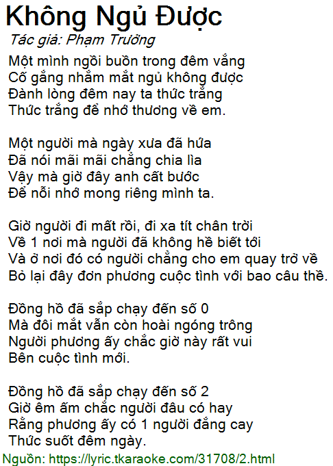 Bài Thơ Không Ngủ Được