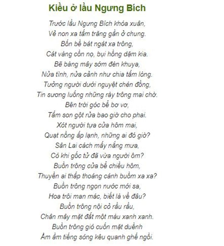 Bài Thơ Kiều Ở Lầu Ngưng Bích: Cảm Xúc, Nghệ Thuật Và Giá Trị Gallery 2