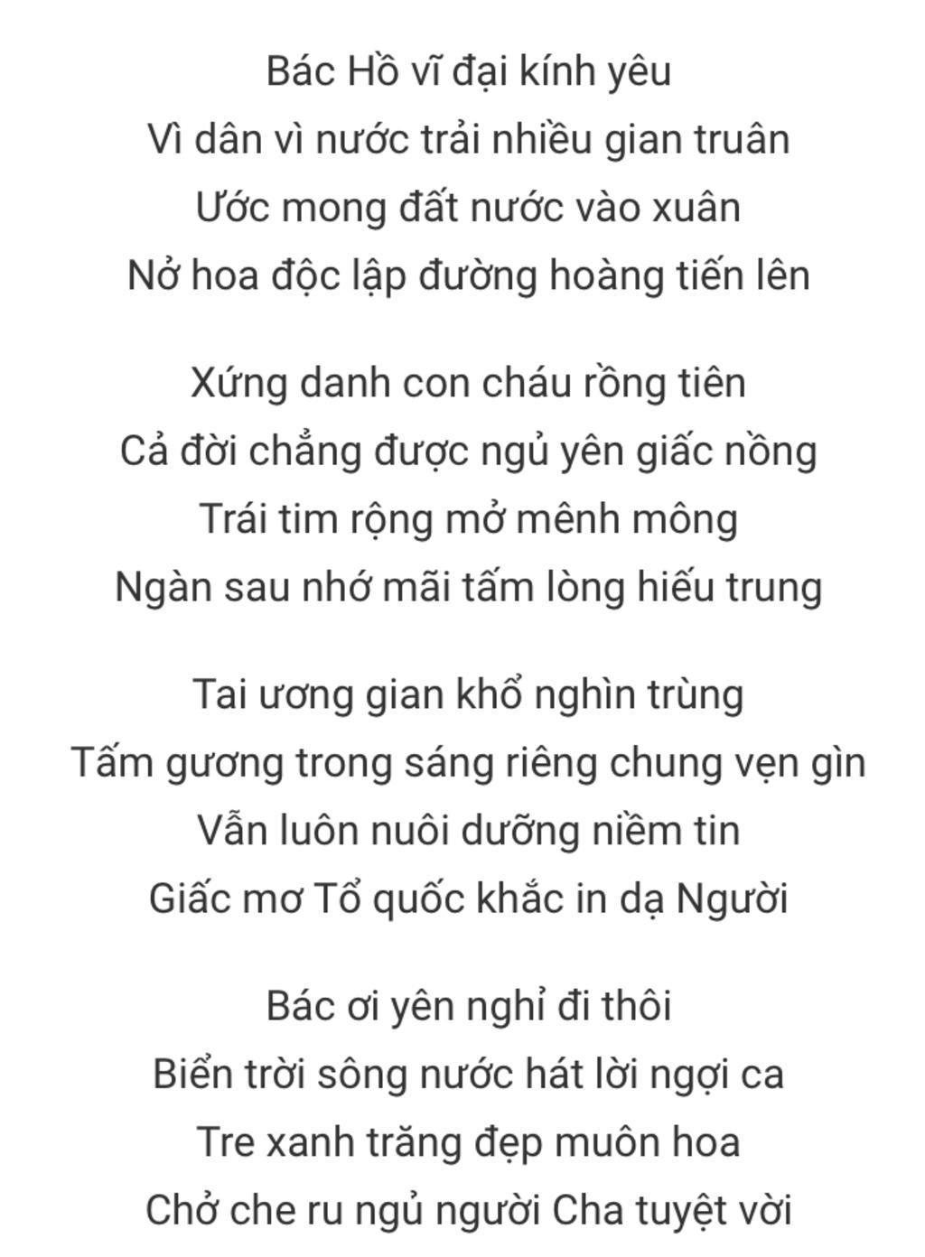 Bài Thơ Lục Bát Về Bác Hồ Gallery 1