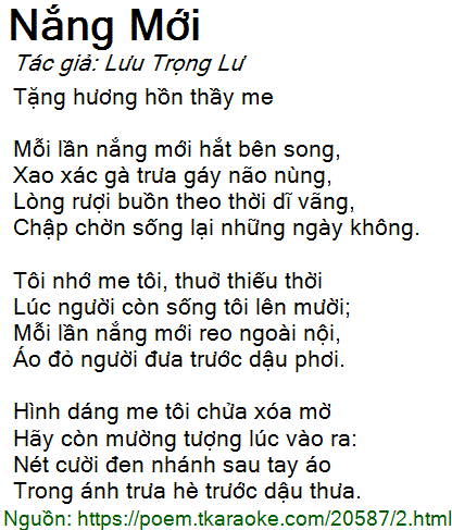 Bài Thơ Nắng Mới Của Lưu Trọng Lư: Phân Tích Chi Tiết