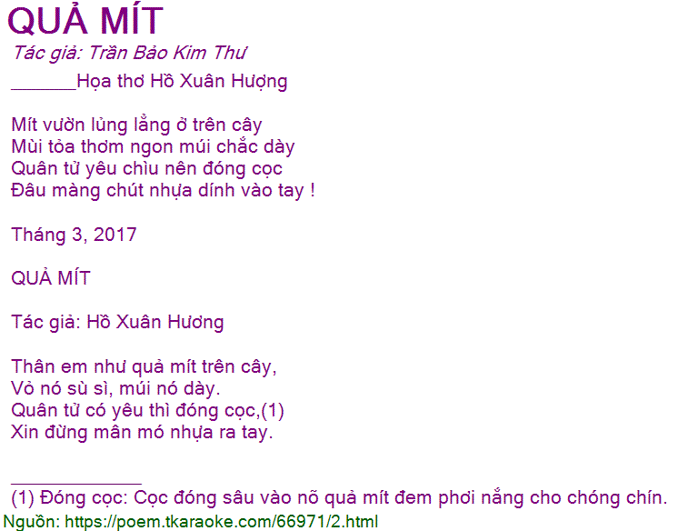 Bài Thơ Quả Mít Hay Và Ý Nghĩa