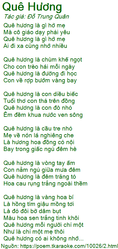 Bài Thơ Quê Hương Của Đỗ Trung Quân
