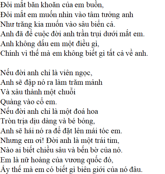 Bài Thơ Tình Số 28