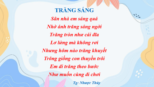 Bài Thơ Trăng Sáng Lớp 1 Gallery 2