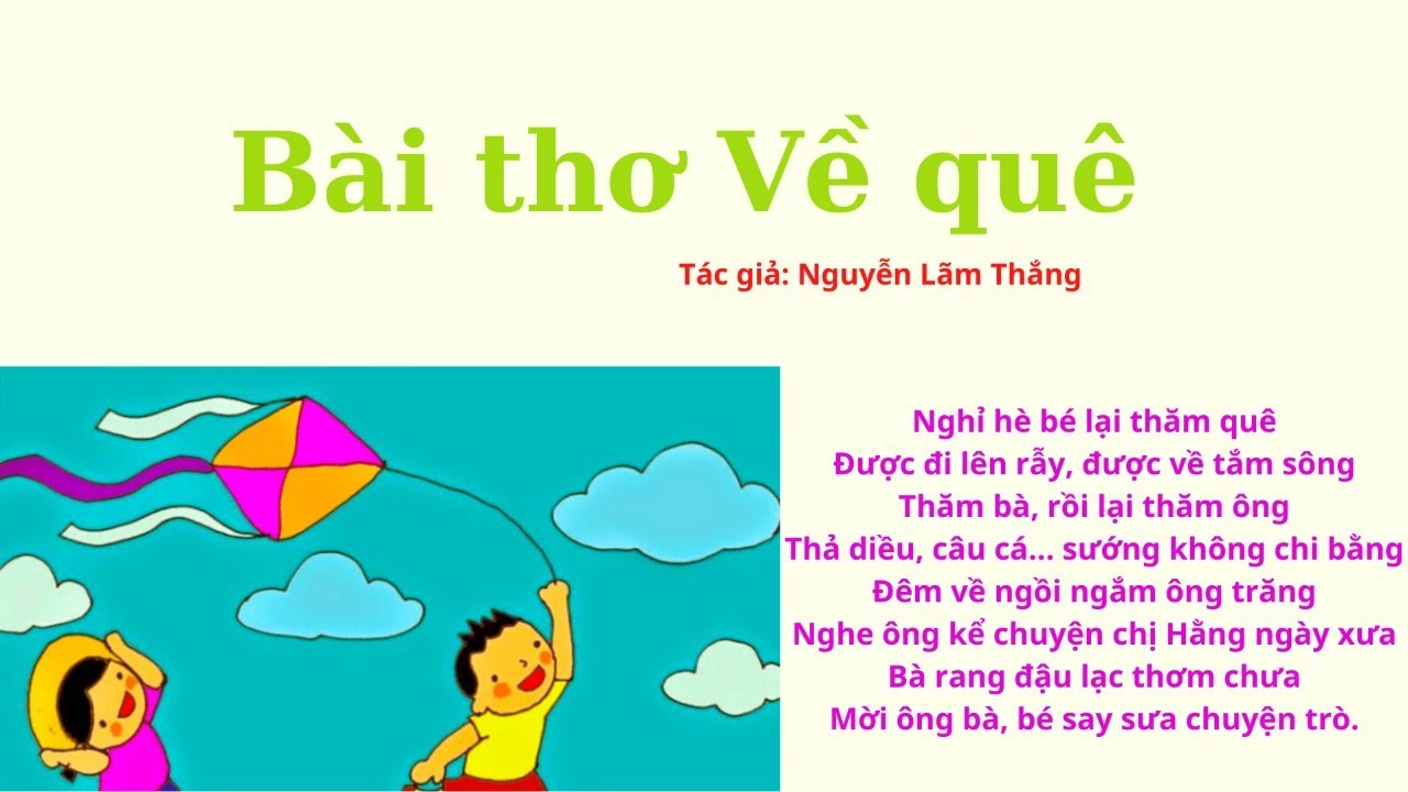 Bài Thơ Về Quê Mầm Non