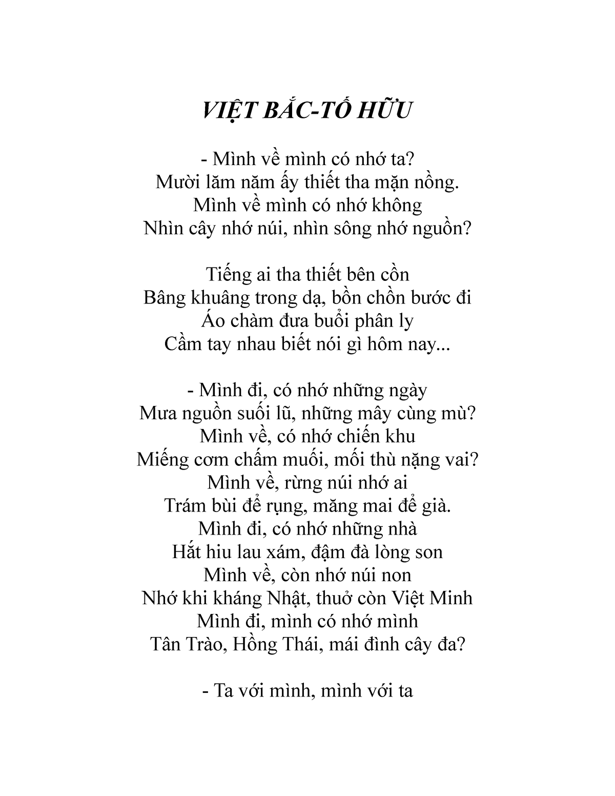 Bài Thơ Việt Bắc Của Tố Hữu: Cảm xúc sâu lắng về tình quân dân