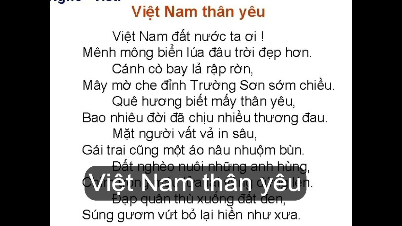 Bài Thơ Việt Nam Thân Yêu