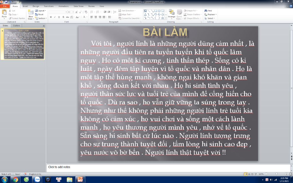 Bài Thuyết Trình Về Người Lính Trong Mắt Em