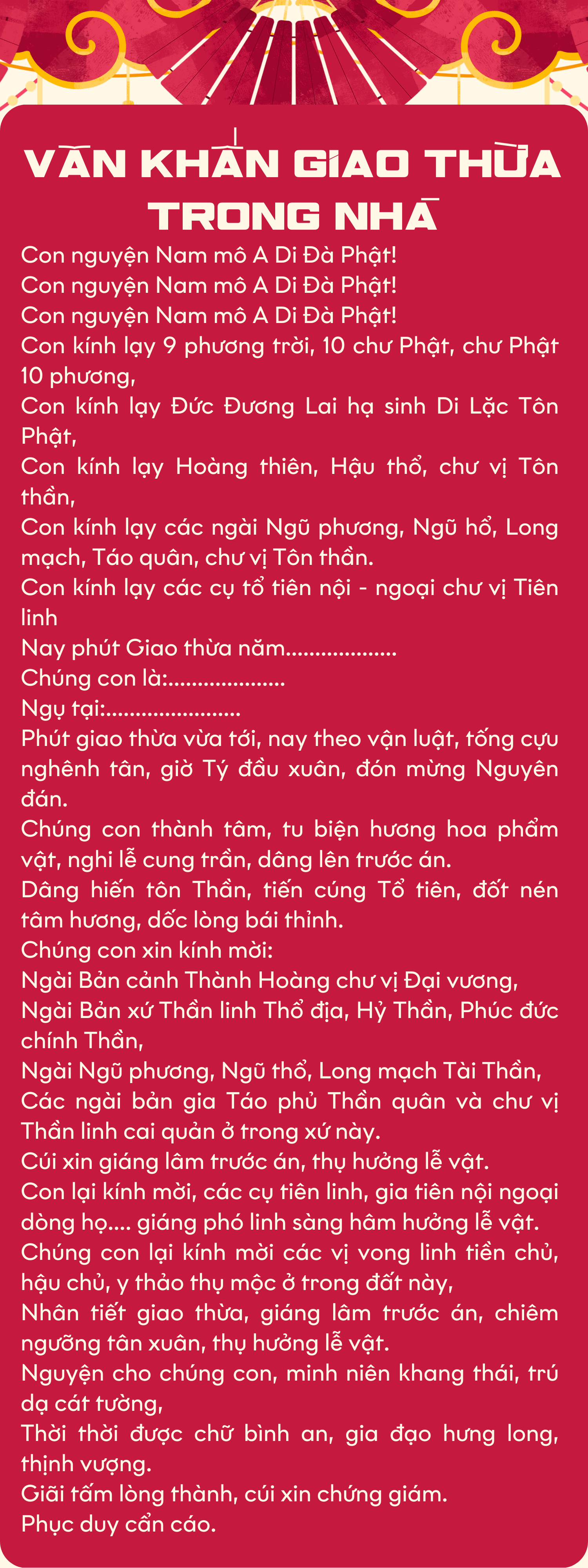 Bài Văn Cúng Giao Thừa Chuẩn, Ý Nghĩa Nhất Gallery 1