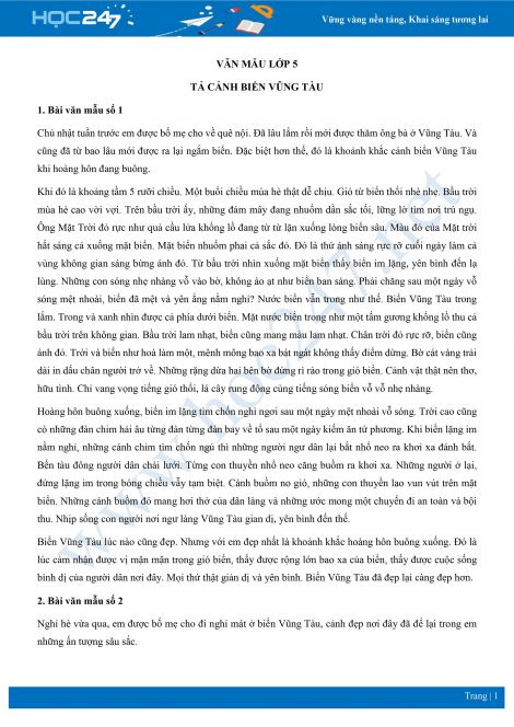 Tả Cảnh Biển Vũng Tàu