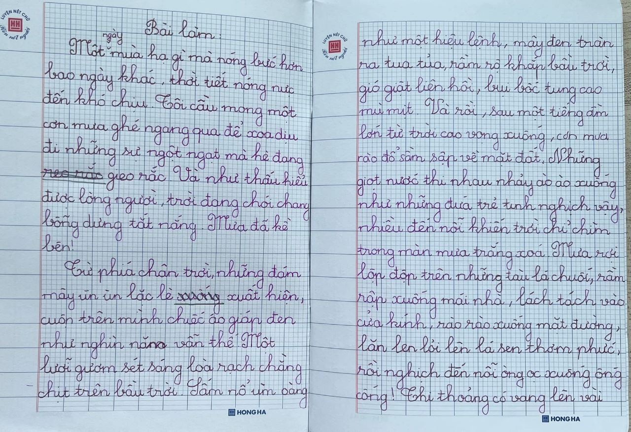 Tả cảnh cơn mưa