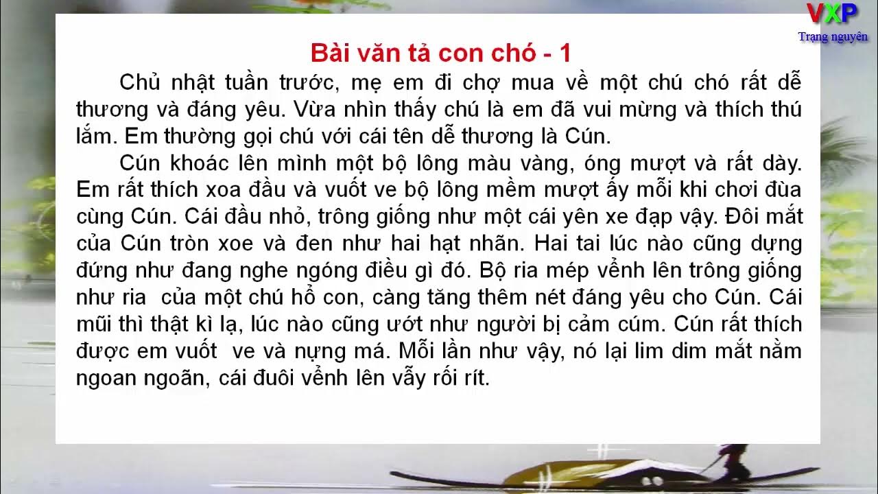 Dàn ý và bài viết chi tiết tả con chó Gallery 2