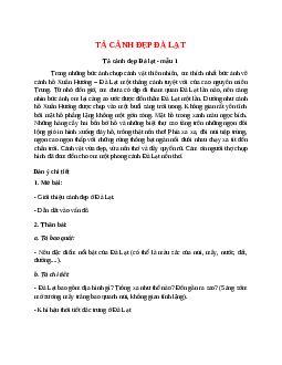 Bài Văn Tả Đà Lạt