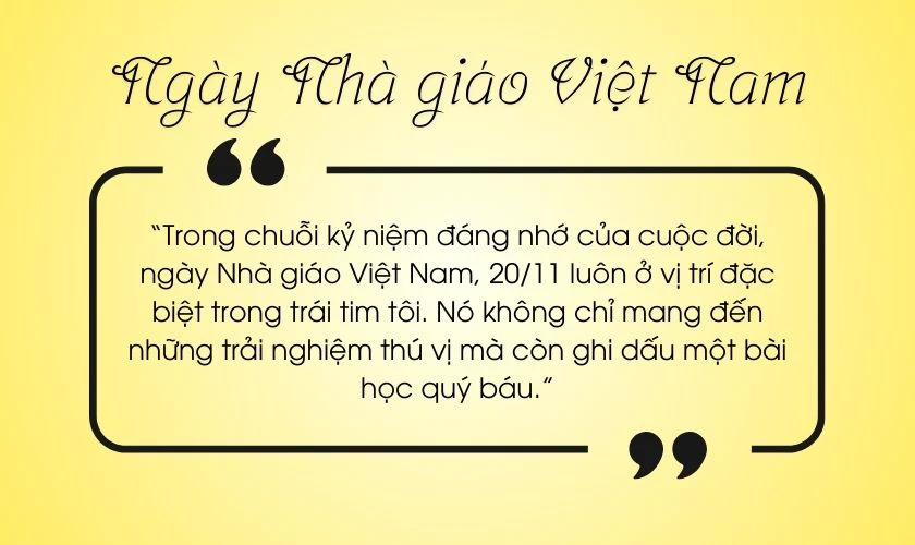 Bài Văn Ngắn Về Ngày Nhà Giáo Việt Nam 20/11