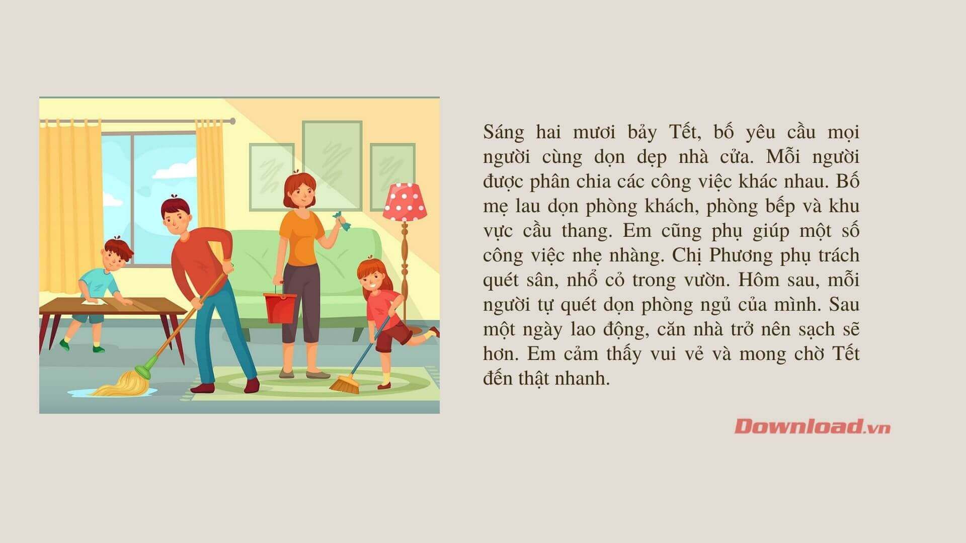 Bài Văn Về Dọn Dẹp Nhà Cửa Lớp 2