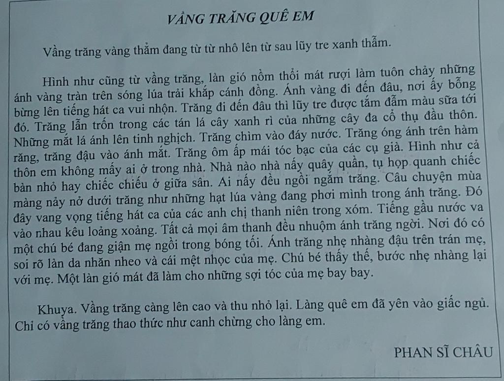 Bài Vầng Trăng Quê Em Lớp 5 Có Đáp Án Gallery 2