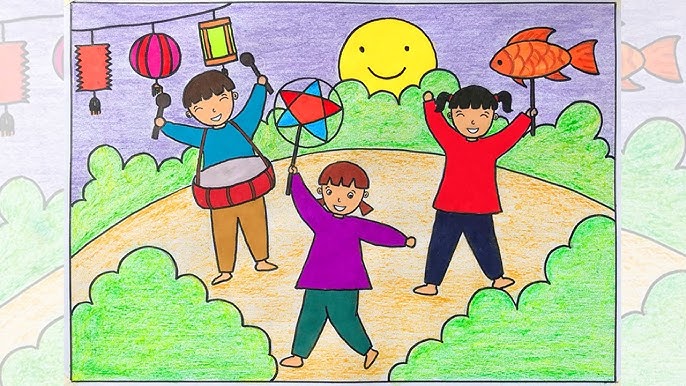 Bài Vẽ Trung Thu Đẹp, Dễ Vẽ Cho Bé