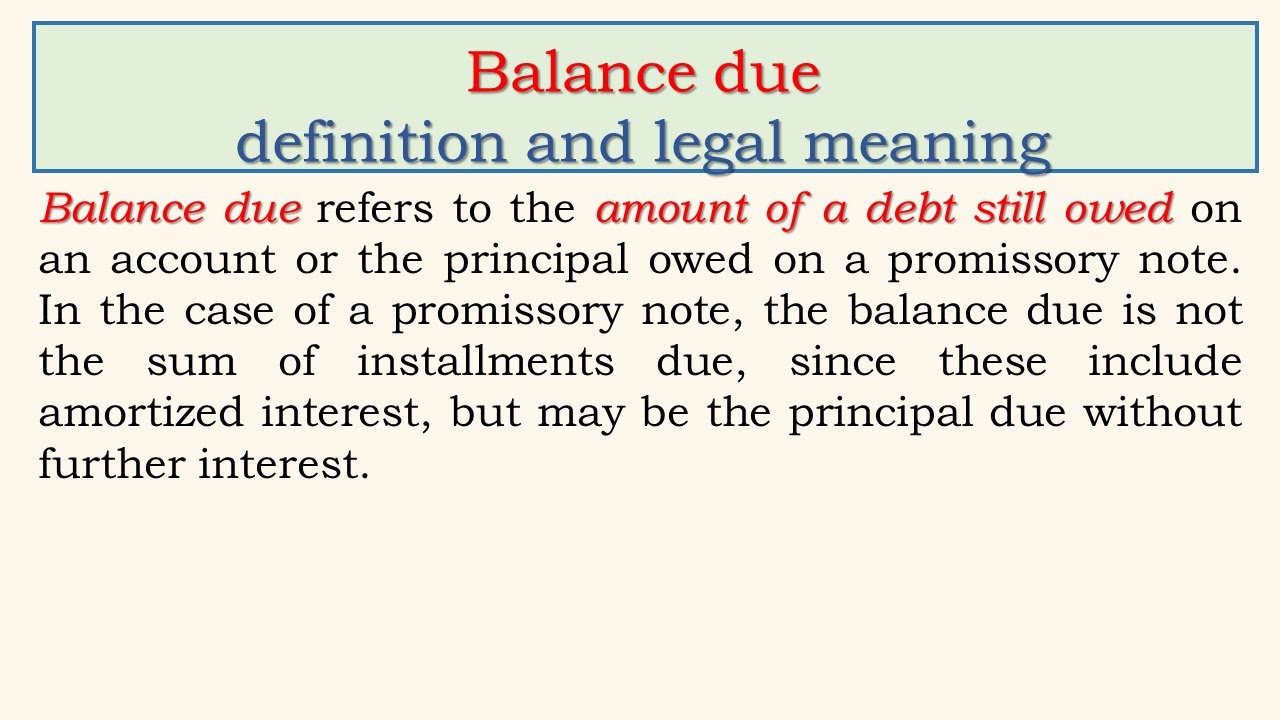 Balance Due Là Gì?