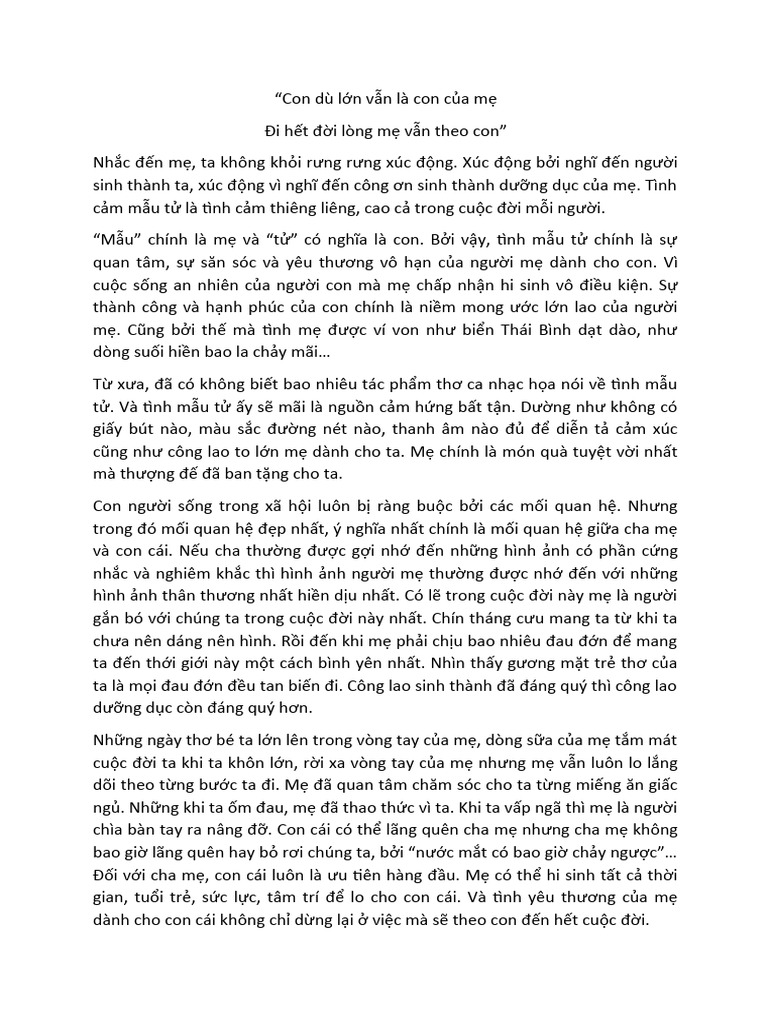Suy nghĩ về tình mẫu tử Gallery 1