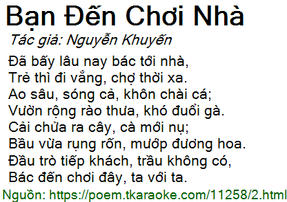 Bạn đến chơi nhà Nguyễn Khuyến