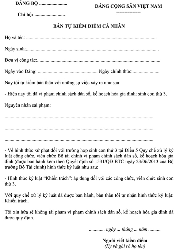 Bản Kiểm Điểm Sinh Con Thứ 3 Violet