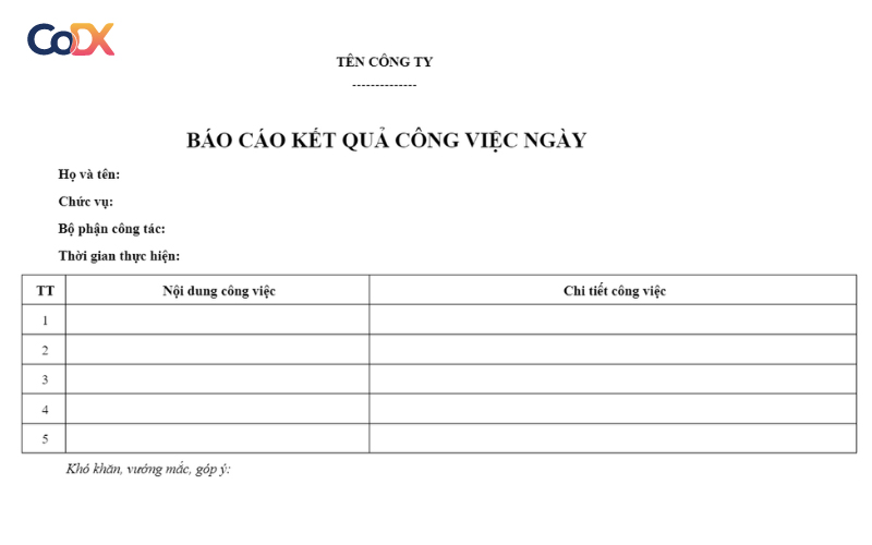 Bảng Báo Cáo Công Việc: Hướng Dẫn Chi Tiết và Mẫu Báo Cáo Gallery 2