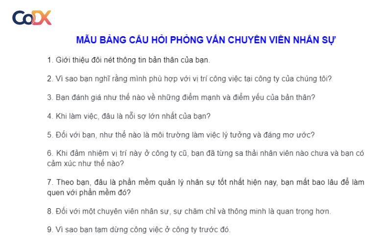 Bảng Câu Hỏi Phỏng Vấn Ứng Viên Chuẩn SEO