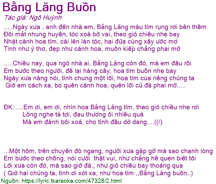 Bằng Lăng Hoa Tím Buồn