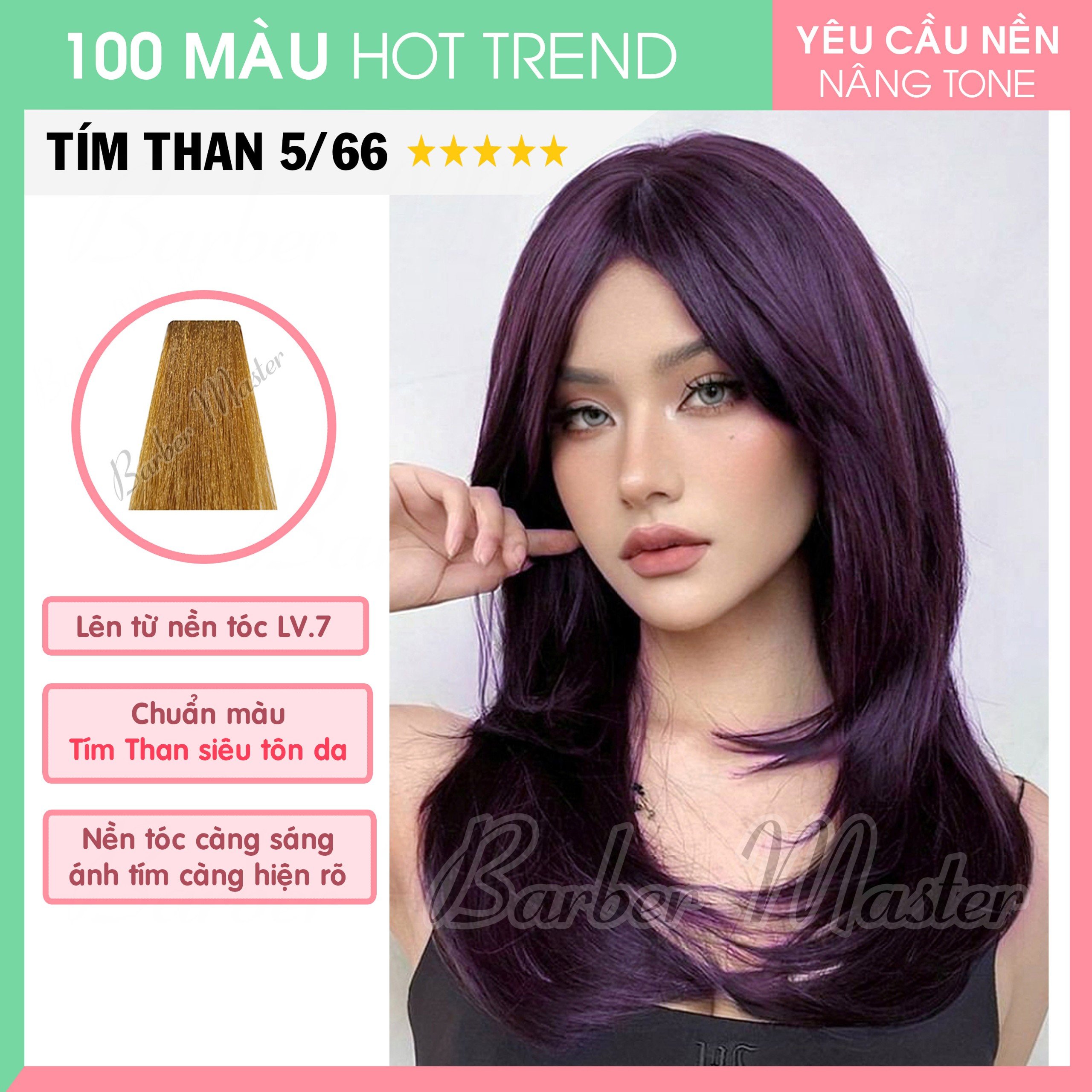 Nhuộm Tóc Màu Tím Than Gallery 1