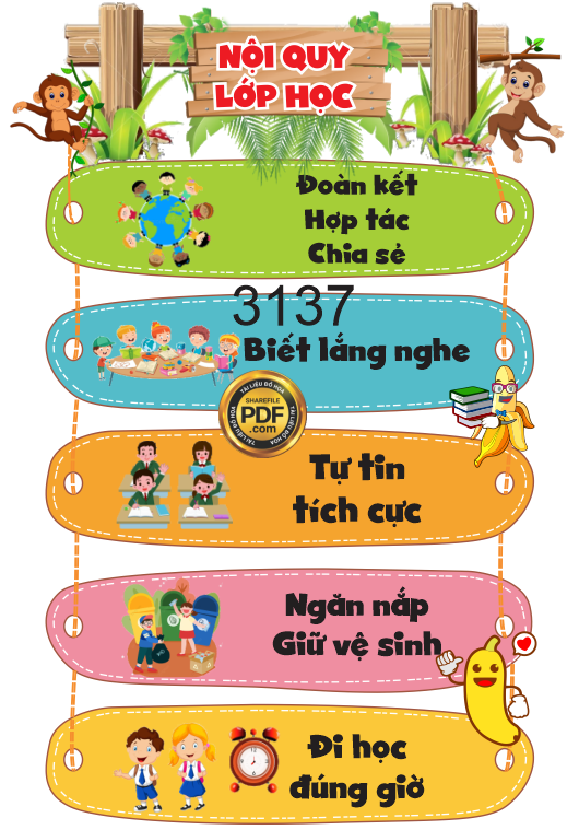 Bảng Nội Quy Lớp Học Mầm Non Gallery 2