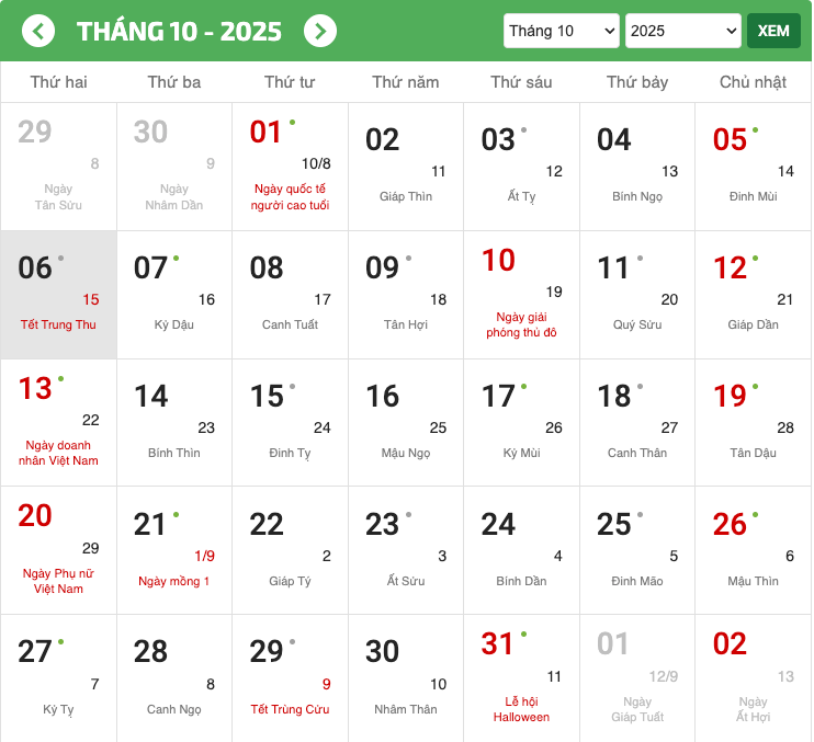 Còn Bao Nhiêu Ngày Nữa Đến Trung Thu?