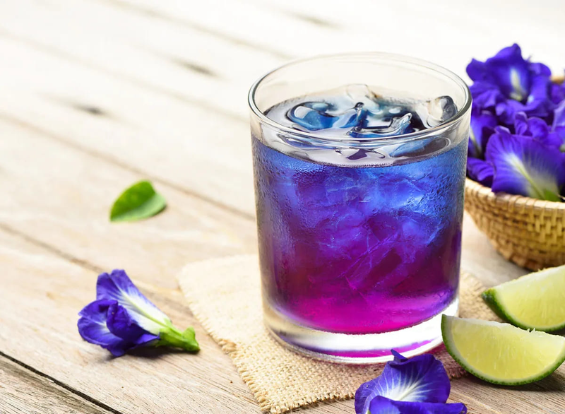 Bầu uống hoa đậu biếc được không?