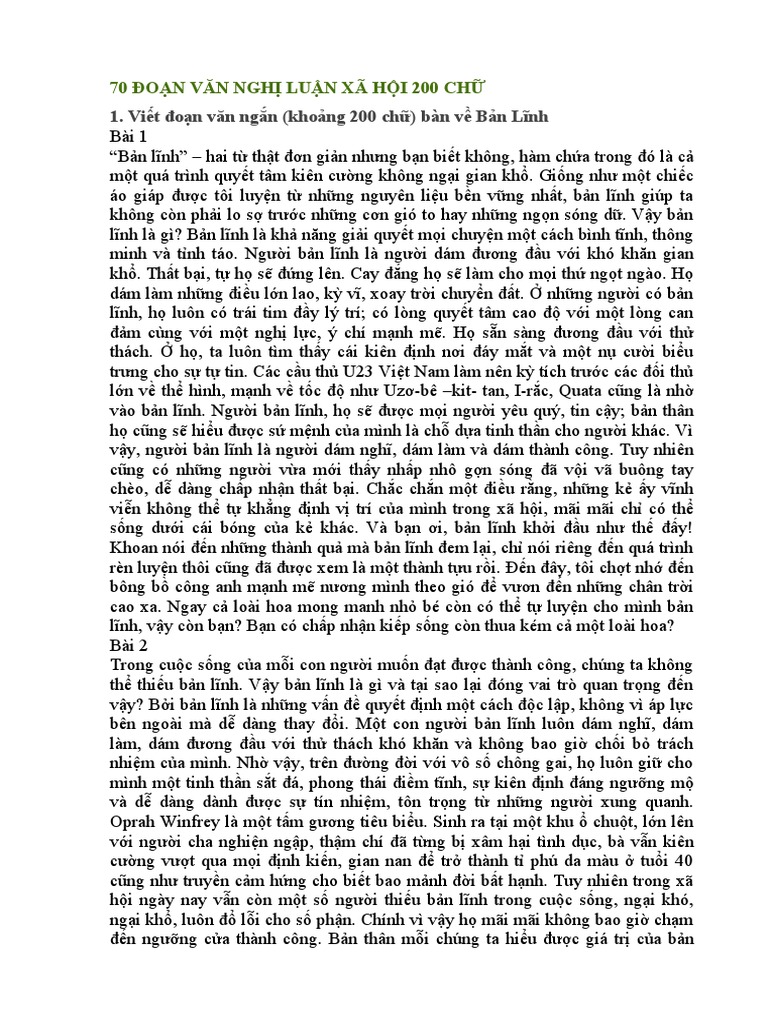 Viết Đoạn Văn Nghị Luận Xã Hội Không Khó - PDF Gallery 1