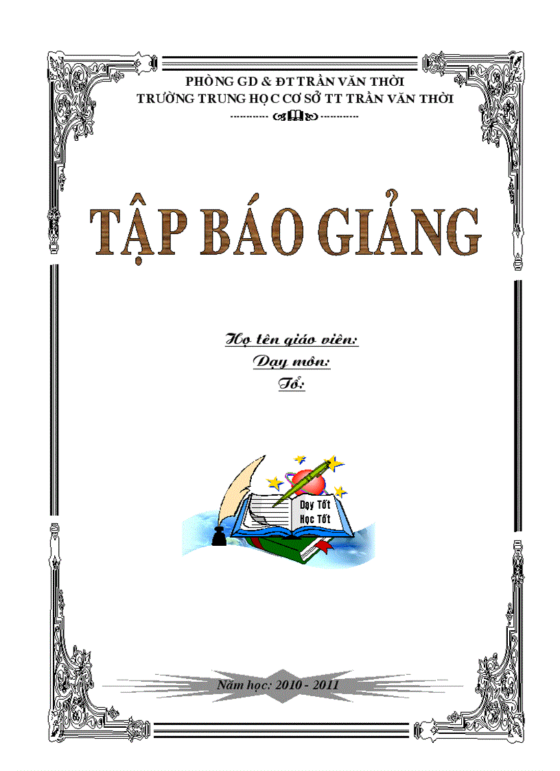Mẫu Bìa Lịch Báo Giảng Đẹp, Chuyên Nghiệp & Miễn Phí