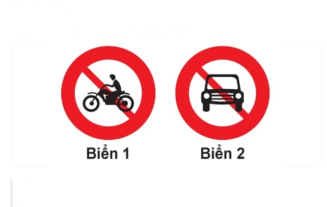 Biển nào xe gắn máy được phép đi vào?