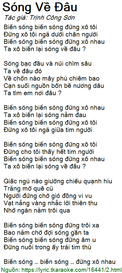 Biển sóng biển sóng đừng xô tôi