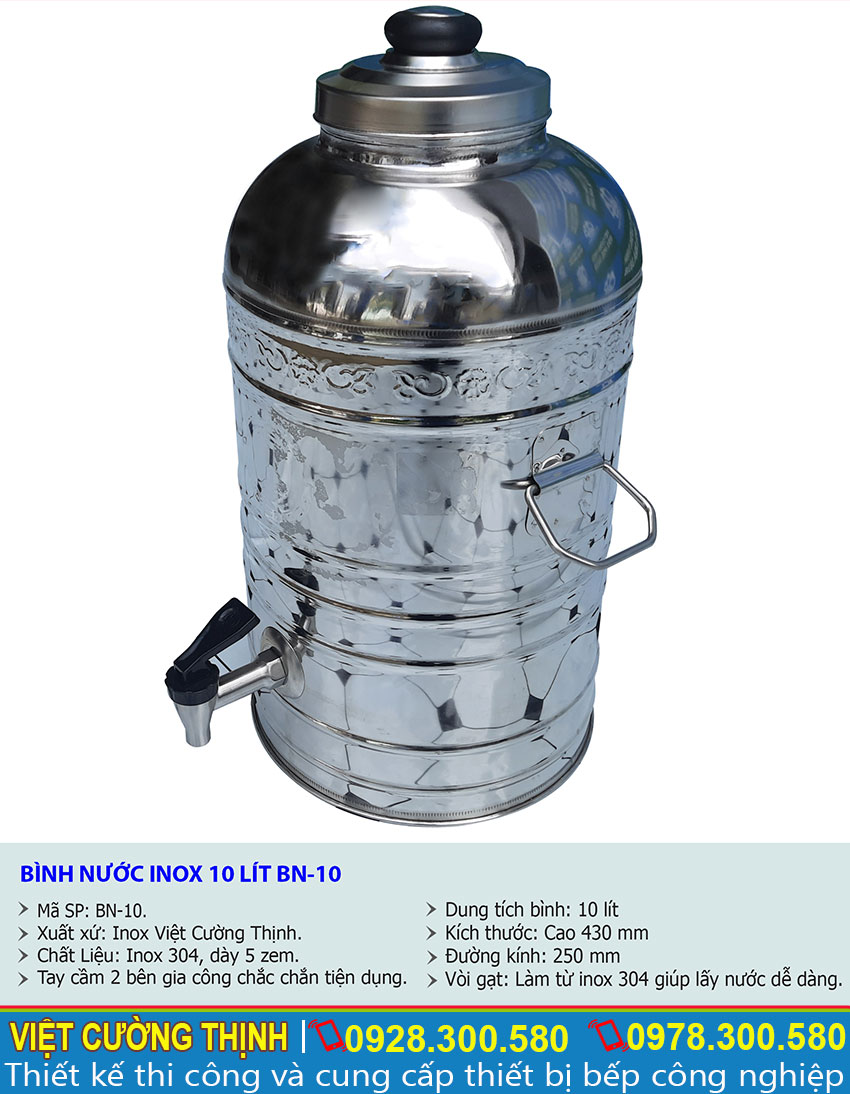 Bình Đựng Nước Inox 10 Lít: Lựa Chọn Hoàn Hảo Cho Gia Đình Và Văn Phòng