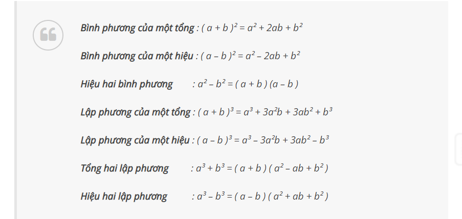 7 Hằng Đẳng Thức Đáng Nhớ Lớp 8 Gallery 2